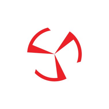 daire basit geometrik türbin ok logo vektör