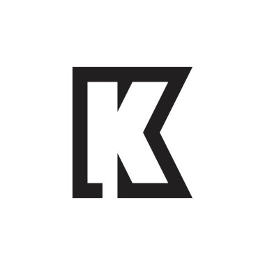 harf km soyut geometrik logo vektörü