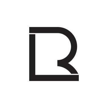 harfler LR basit bağlantılı geometrik kare logosu