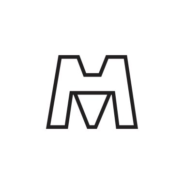 mektup m ince çizgiler sanat modern tasarım logo vektör