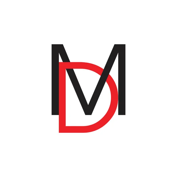 Letter md gekoppeld eenvoudige logo vector — Stockvector