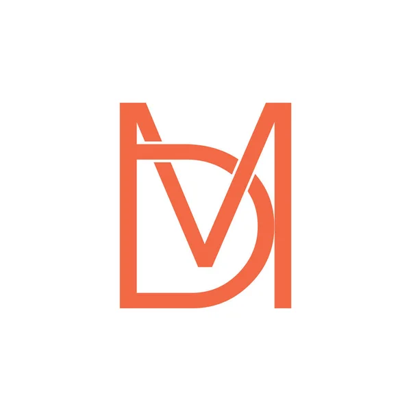 Lettre md lié simple logo vecteur — Image vectorielle