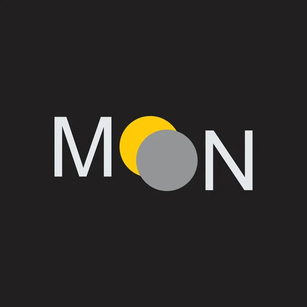 Text moon design logo vector — Stock Vector