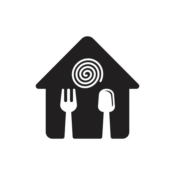 Home food spoon fork symbol vector — Stock Vector