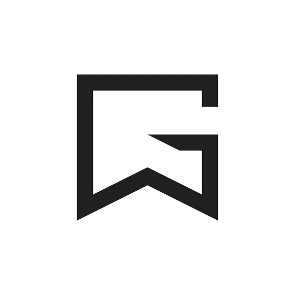Harf gw kare geometrik logo vektör — Stok Vektör