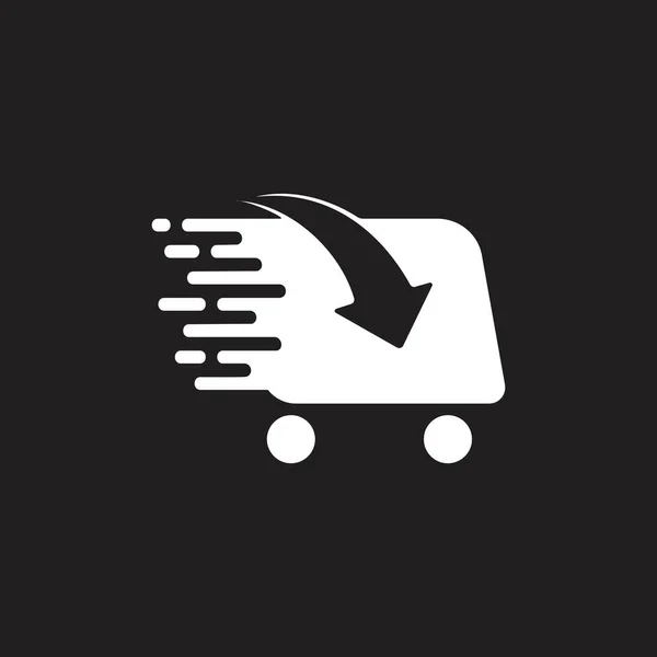 Shopping cart fast arrow design vector — Stock Vector