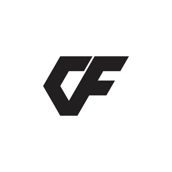 Betű cf egyszerű geometriai logó vektor — Stock Vector