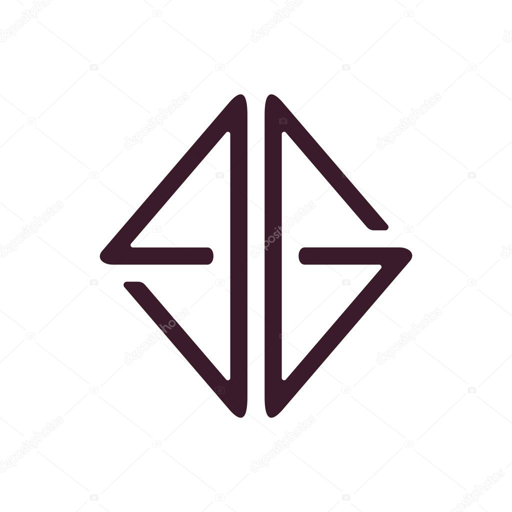 Letter eg abstract square logo vector