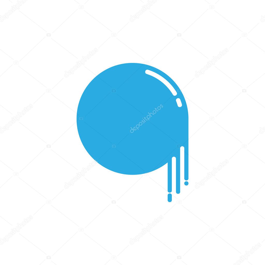 Ice cream candy melt circle logo vector