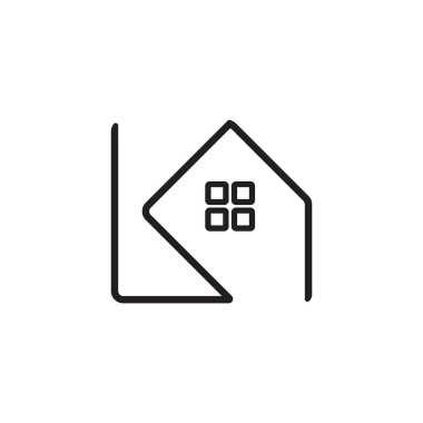 letter k home square geometric logo vector clipart