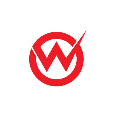 harf o w örtüşen daire logo vektörü 