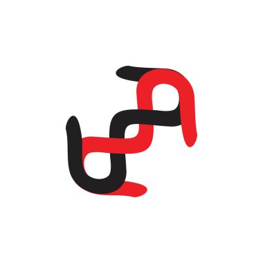 bağlı eğriler üst üste binen logo vektörü