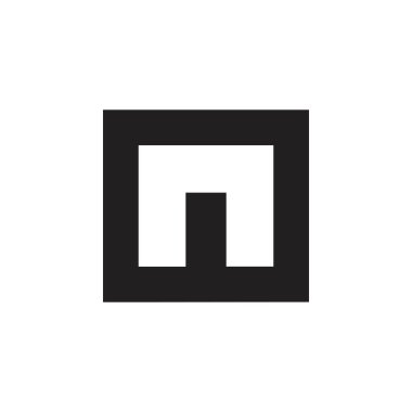 n harfi basit kare logo vektörü