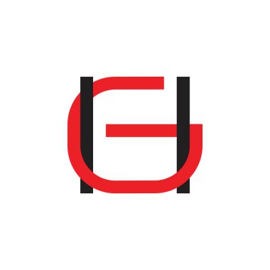 harf hg bağlantılı renk logo vektörü