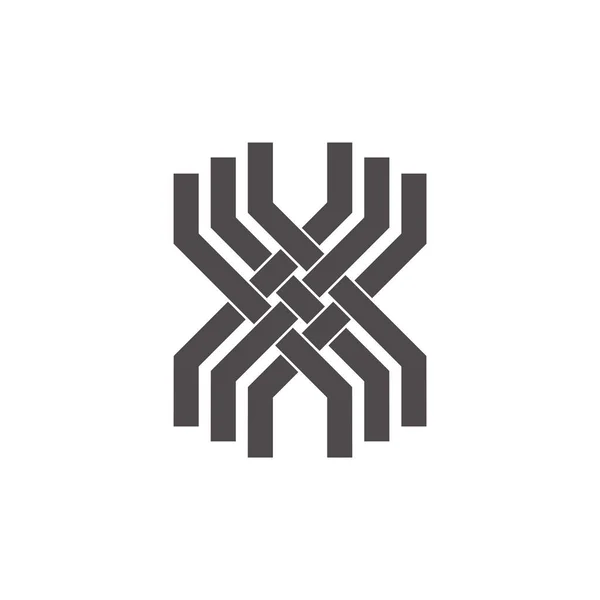 Betű x összekapcsolt csíkok átfedő vonalak logó vektor — Stock Vector