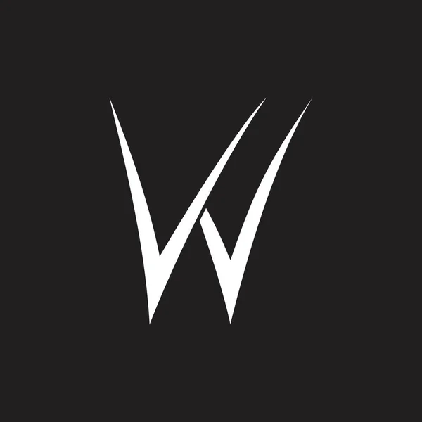 Betű w egyszerű görbék szimbólum logó vektor — Stock Vector