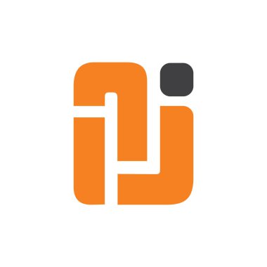 harf rj geometrik çizgi basit logo vektörü