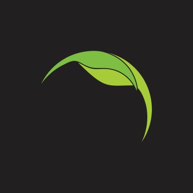 bağlantılı yeşil yaprak küresel soyut doğal logo vektör