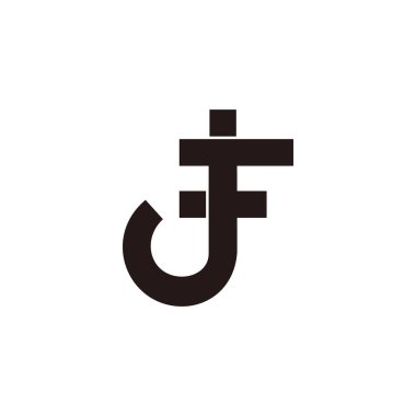 soyut harf jf geometrik noktalar tasarım logo vektörü