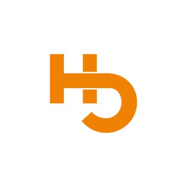 harf hb bağlantılı geometrik basit sembol logo vektörü