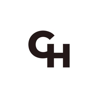 gh harfi basit bağlı tasarım sembolü logo vektörü