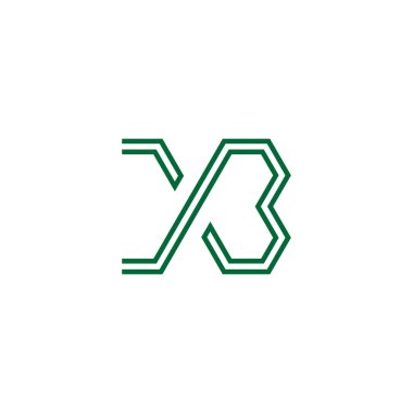 xb harfi basit örtüşen çizgi logo vektörü