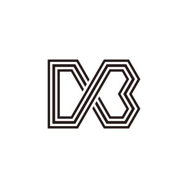 harf cb çizgileri geometrik çizgi logo vektörü