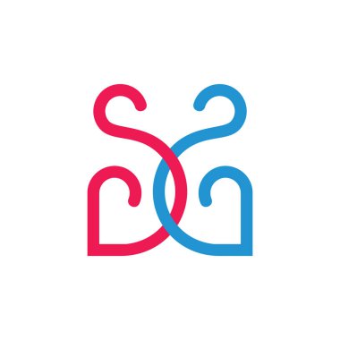 ss bağlantılı eğriler çizgi tasarım logosu