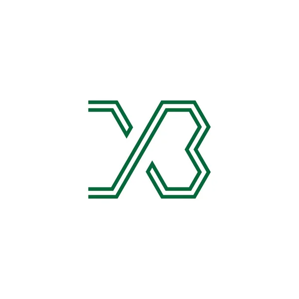 Buchstabe Einfach Überlappende Linie Symbol Logo Vektor — Stockvektor