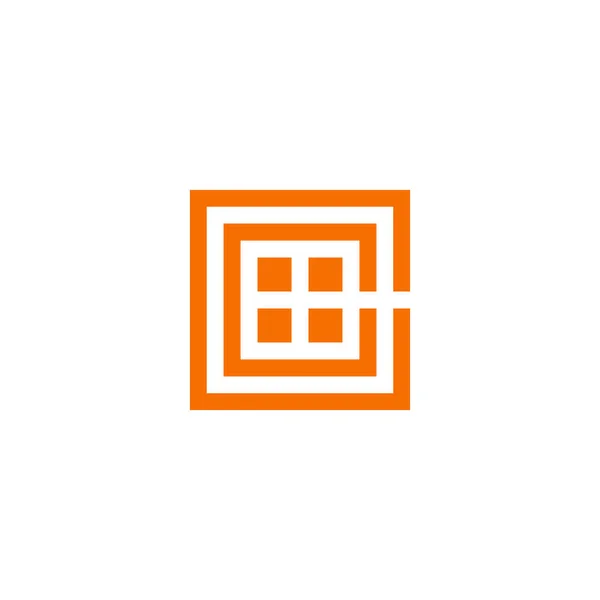 抽象的な文字Ccの正方形の窓幾何学的なデザインのロゴベクトル — ストックベクタ