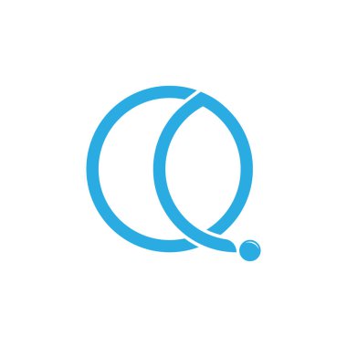 Q harfi daire hareketi nesne logo vektörü