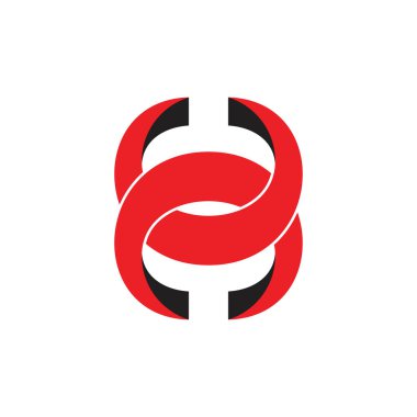 3d bağlantılı halka logo vektörü