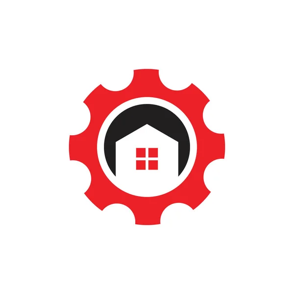 Home Cog Machine Réglable Clé Logo Vecteur — Image vectorielle