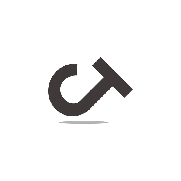Letter Simple Geometric Shadow Design Logo Vector — Stock Vector