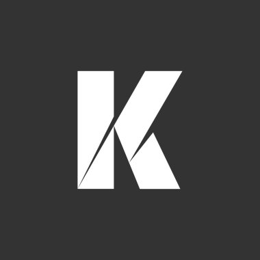 soyut harf mk basit geometrik logo vektör