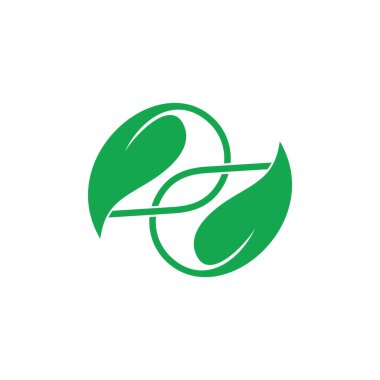 bağlantılı yaprak düz monogram logo vektör