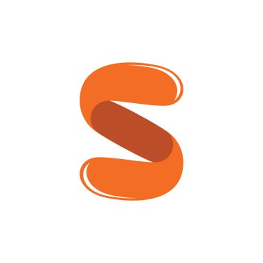 Harf s 3d sıvı tasarım logo vektörü