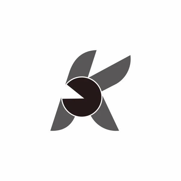 Litera Krzywe Koło Wykres Abstrakcyjny Symbol Logo Wektor — Wektor stockowy
