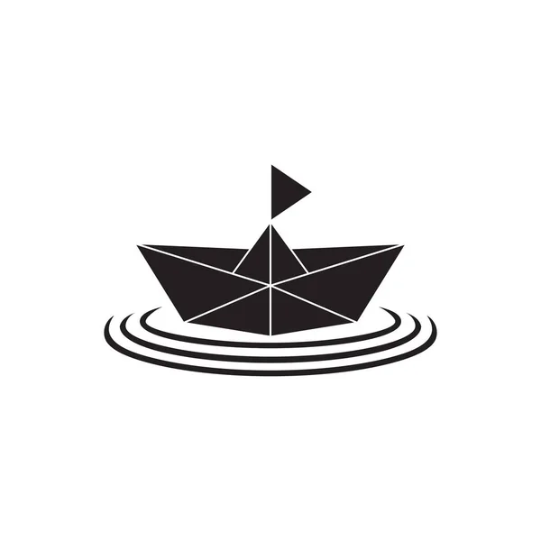 Dreieck Mosaik Papier Schiff Boot Symbol Vektor — Stockvektor