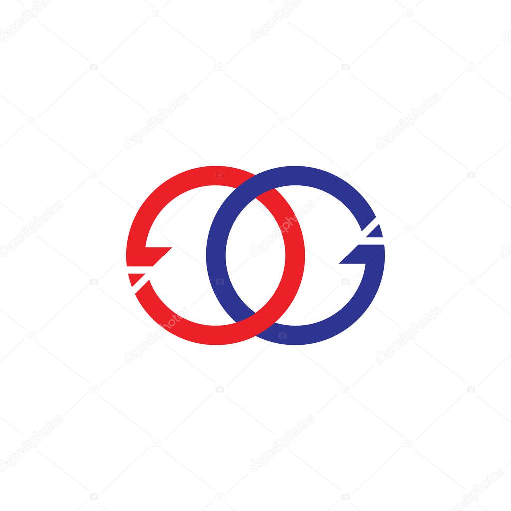 Letters ge circle arrow colorful logo vector