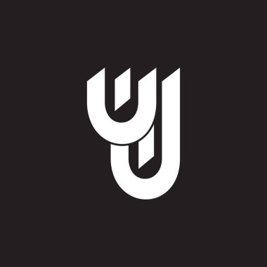 uj harfi basit kağıt yaprak tasarım logo vektörü