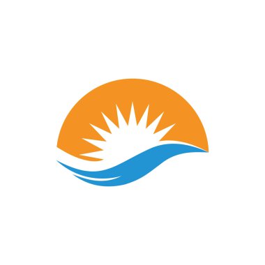 Basit geometrik güneş dalgaları renkli tasarım logo vektörü