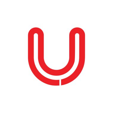 harf u basit çizgi logosu