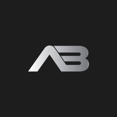 ab harfi basit bağlı geometrik logo vektörü