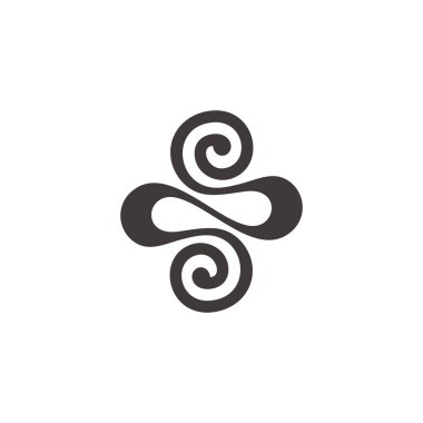 soyut kurdele sarmal döngü tasarımı geometrik logo vektörü