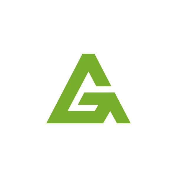 Letter Green Triangle Mountain Shape Logo Vector — Stock Vector