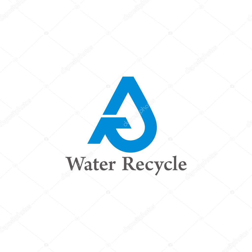 water recycle arrow symbol geometric design vector
