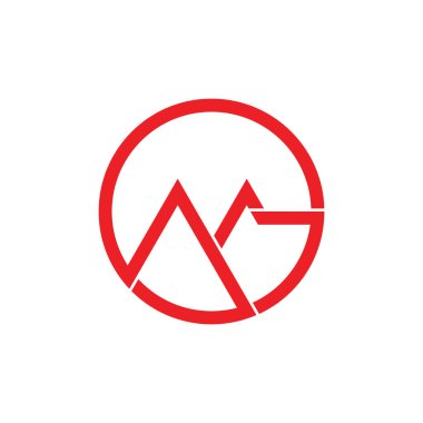 soyut harf gm geometrik çizgi logo vektörü