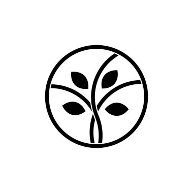 çember geometrik yaprak logo vektörü