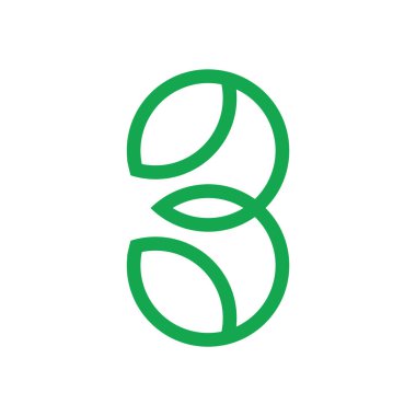 3 numaralı yaprak şekil çizgisi geometrik logosu